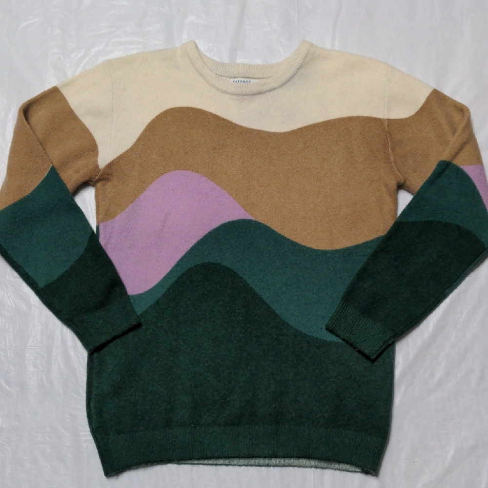 Fatface Young Crew Wool Abstract Crewneck Sweater Size 11/12 NWOT